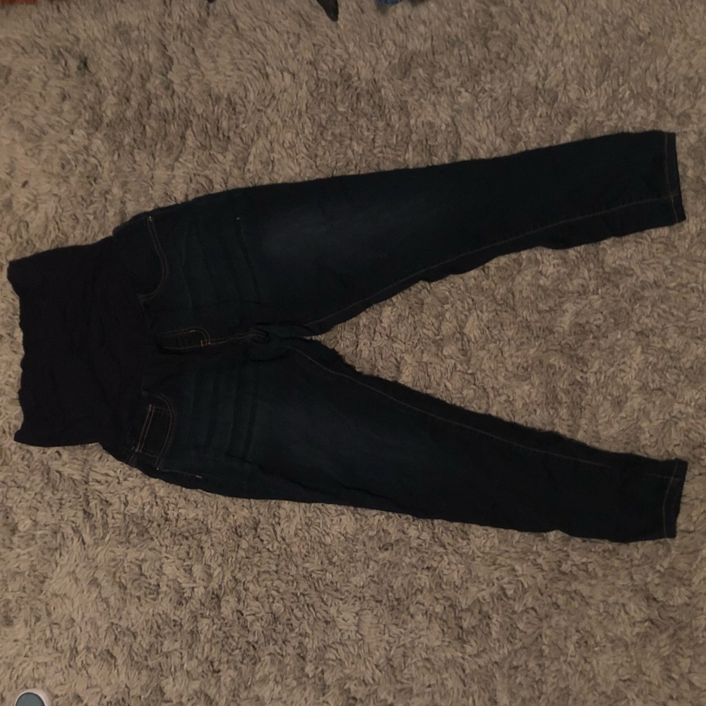 Dark blue maternity jeans